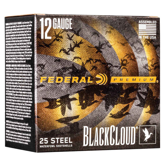 Box Image of the Federal Black Cloud FS Steel 12 Gauge 3" 1 1/4 oz Shotgun Shells.
