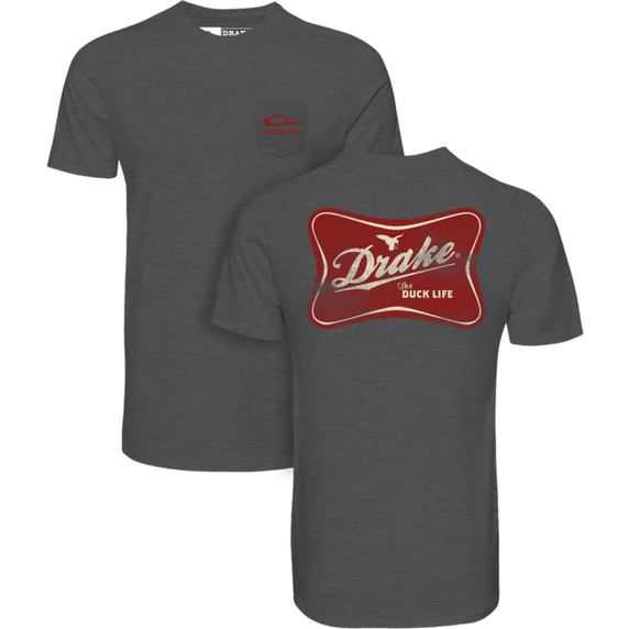 Drake Waterfowl The Drake Life Short Sleeve T-Shirt Back Image in Graphite Heather