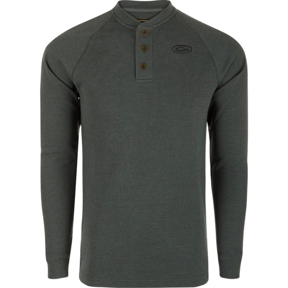 Drake Weston Lakes Waffle Henley Long Sleeve - Castlerock Heather image