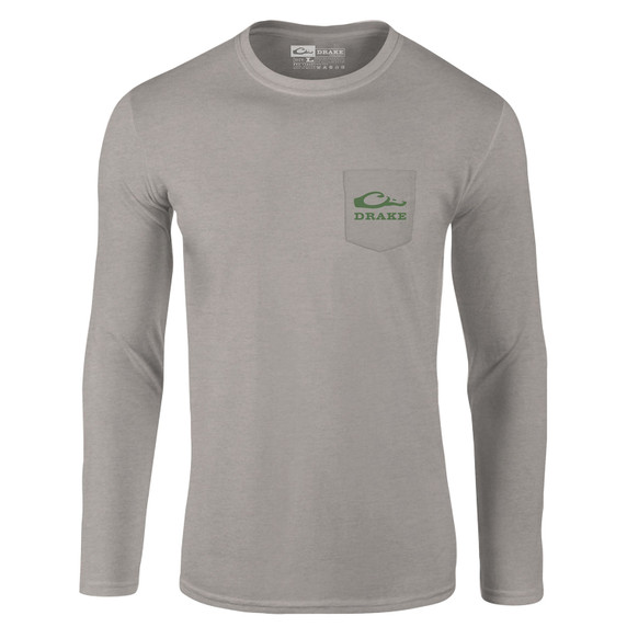 Drake Waterfowl What the Duck Long Sleeve T-Shirt Front Image in Wind Chime