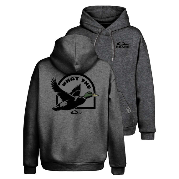 Drake Waterfowl What The Duck Graphic Hoodie Image in Charcoal Heather