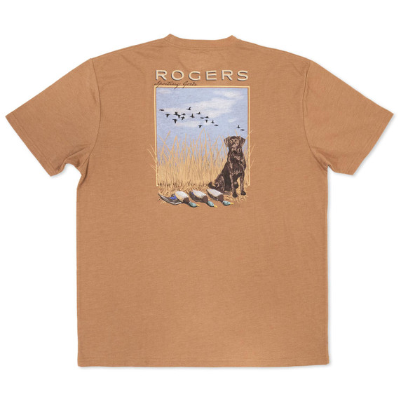 back image of Rogers Chocolate Lab Scene T-Shirt.