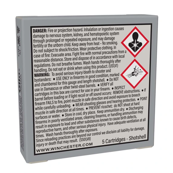 Back of Box Image of the .410 Gauge 2-1/2" 1/5oz 1830FPS Super-X Hollow Point Rifled Slugs.