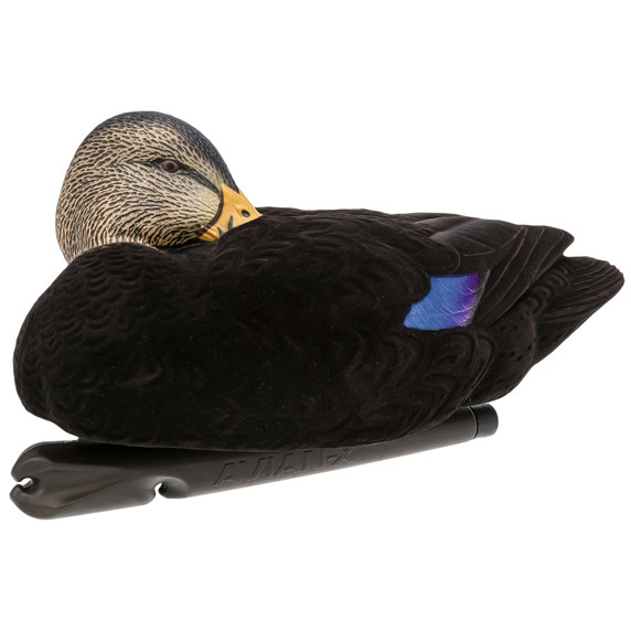 Sleeper image of the Avian-X Fully Flocked Topflight Black Duck Drake.