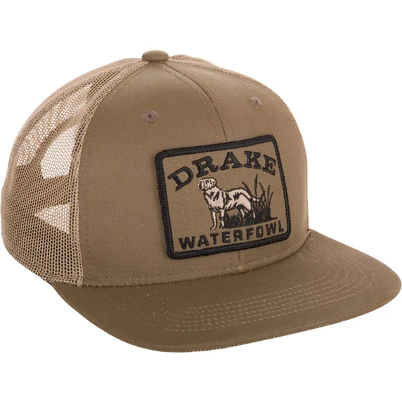 Drake Waxed Cotton Dog Patch Mesh Back Cap image in Khaki