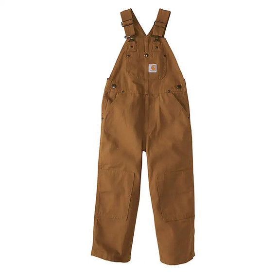 Carhartt Kids' Duck Washed Bib Overall image in Carhartt Brown