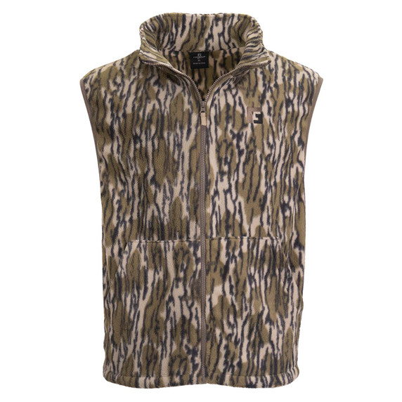 Rogers Gear Camo Fleece Vest Front Image in Mossy Oak Original Bottomland