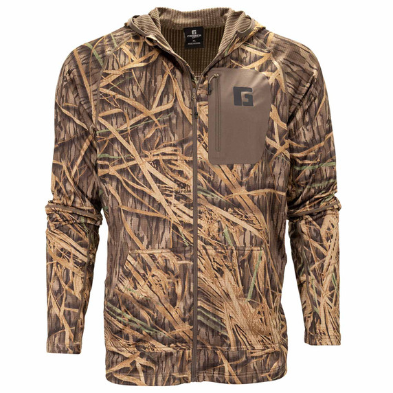 Rogers Elite Full Zip Heavy Grid Hoodie Image in Mossy Oak Original Shadow Grass
