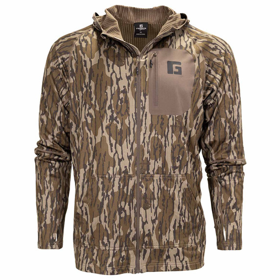 Rogers Elite Full Zip Heavy Grid Hoodie Image in Mossy Oak Original Bottomland