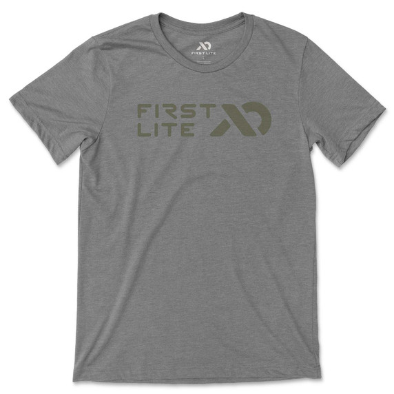 First Lite Logo Solid T-Shirt Image in Grey Heather