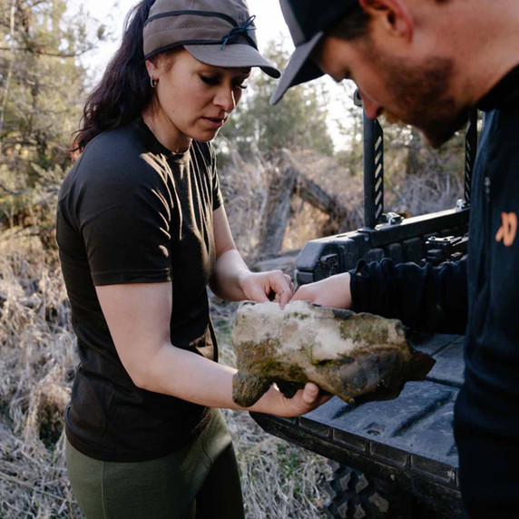 First Lite Women's Wick Short-Sleeve Shirt Lifestyle Image