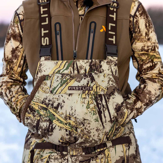 First Lite Refuge Hunting Bib Front Pockets Image