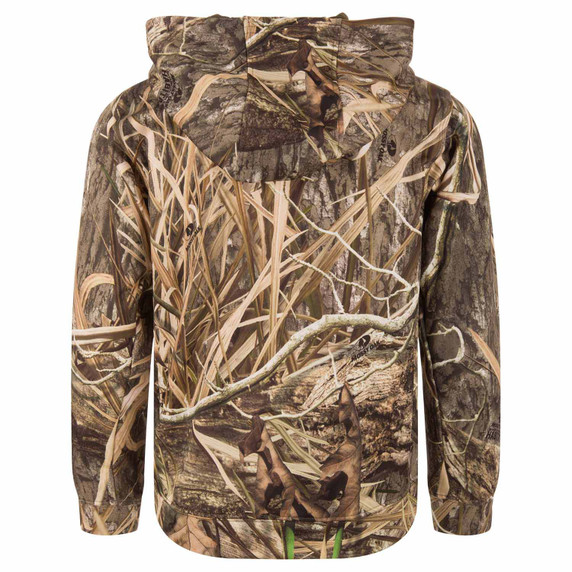 Drake Waterfowl Youth Performance Mossy Oak Hoodie Back Image