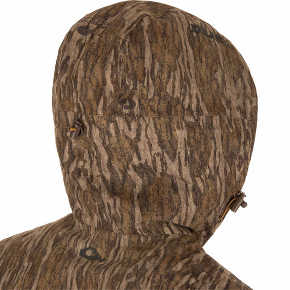 Drake Waterfowl LST BMF Eqwader Full Zip Jacket Back of Hood Image.