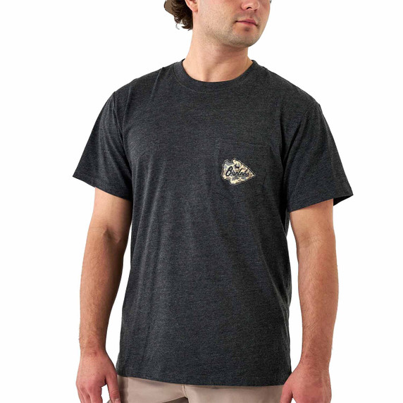 Burlebo Short Sleeve Tee Arrowhead Classic Deer Camo Heather Black front image