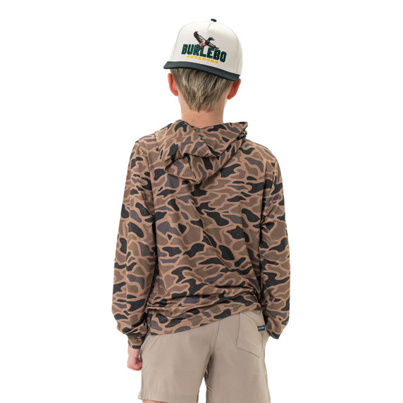 Burlebo Youth Performance Hoodie in Gauge Camo back image