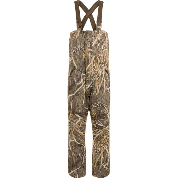 Drake Waterfowl LST Hardline Insulated Bib Image in Mossy Oak Habitat
