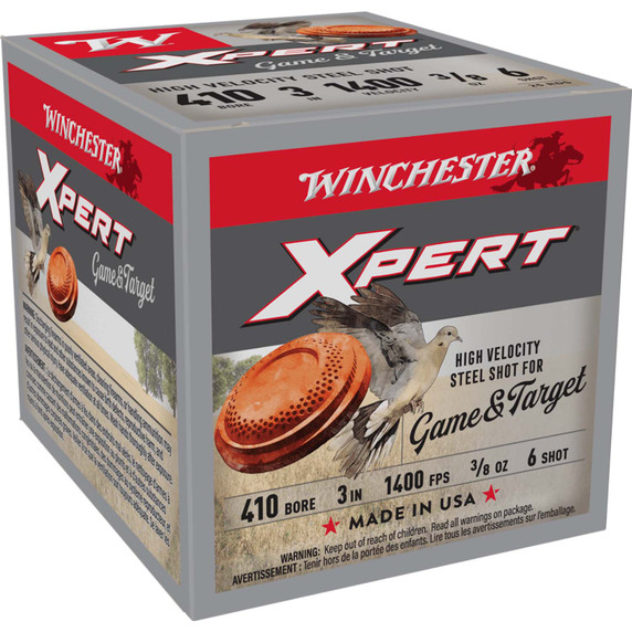 Box Image of the Winchester .410 Gauge 3" 3/8oz 1400FPS Xpert Steel Shot.