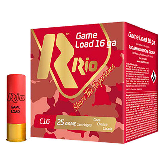 Rio Ammunition 16 Gauge 2 3/4" 1oz 1300FPS Game Loads Box Image