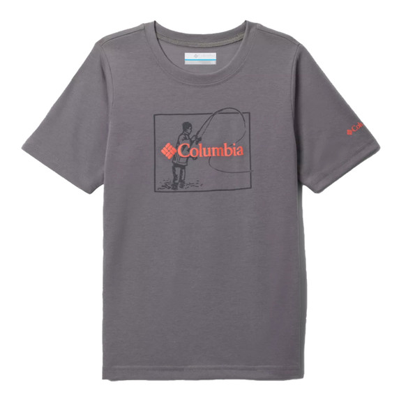 Columbia Youth La Poudre Pass Short Sleeve T-Shirt image in City Grey-Fly Fish
