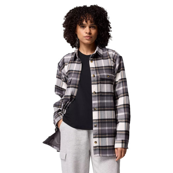 Columbia Women's Blue Point Creek Shirt Jacket image in City Grey Macro Buffalo