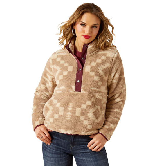 Ariat Women's Berber Snap Front Sweatshirt image in Lone Ridge Print