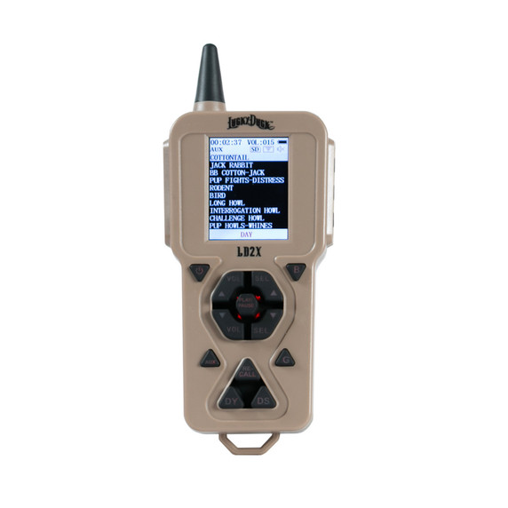 Lucky Duck Riot 2.0 Predator Call remote options black and white image