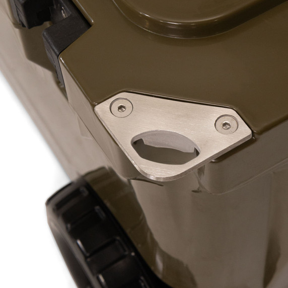 Rogers Sporting Goods 70 Quart Rotomolded Bottomland Wheeled Cooler Bottle Opener Image