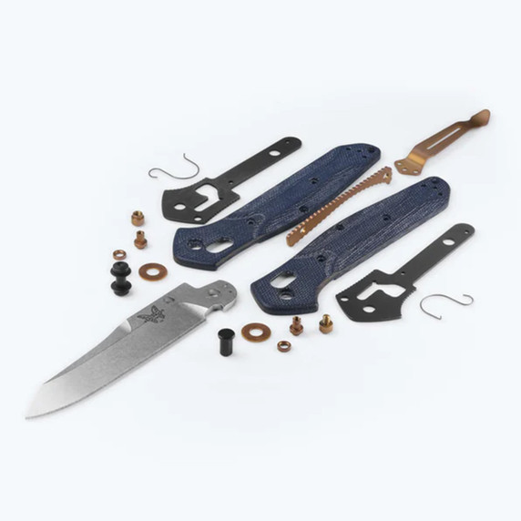 Benchmade Osborne Blue Denim Micarta Folding Knife Components Image