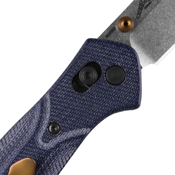 Benchmade Osborne Blue Denim Micarta Folding Knife Detailed Image