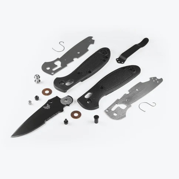 Benchmade Mini Griptilian Black Grivory Drop-Point Folding Knife Components Image