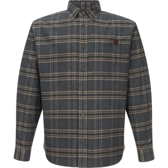 Image of the Drake Waterfowl Autumn Flannel Long Sleeve Shirt in Unexplored Black