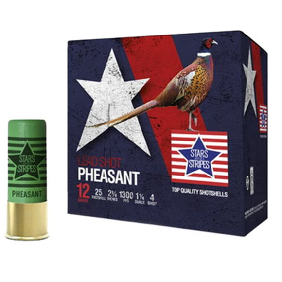 Box Image of the Stars and Stripes 12 Gauge 2 3/4" 1 1/4oz 1300FPS Pheasant Loads.
