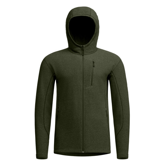 Sitka Snowcrest Full-Zip Hooded Fleece Image in Olive Green Heather