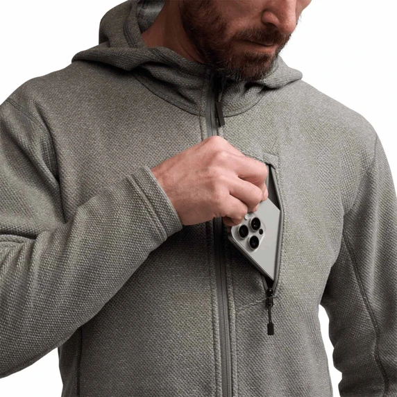 Sitka Snowcrest Full-Zip Hooded Fleece Chest Pocket Image