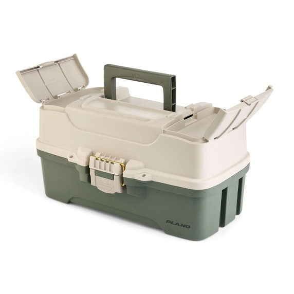 Plano Three-Tray Tackle Box Top Compartments Open Image