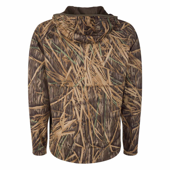 Drake Waterfowl Grid Fleece Half-Zip Hoodie Back Image