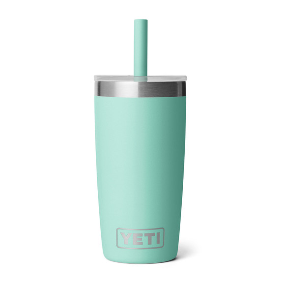 Yeti Rambler Jr. 10 oz. Tumbler with Silicone Straw Image in Seafoam Green
