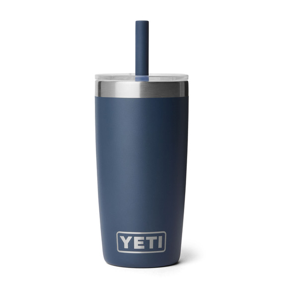 Yeti Rambler Jr. 10 oz. Tumbler with Silicone Straw Image in Navy