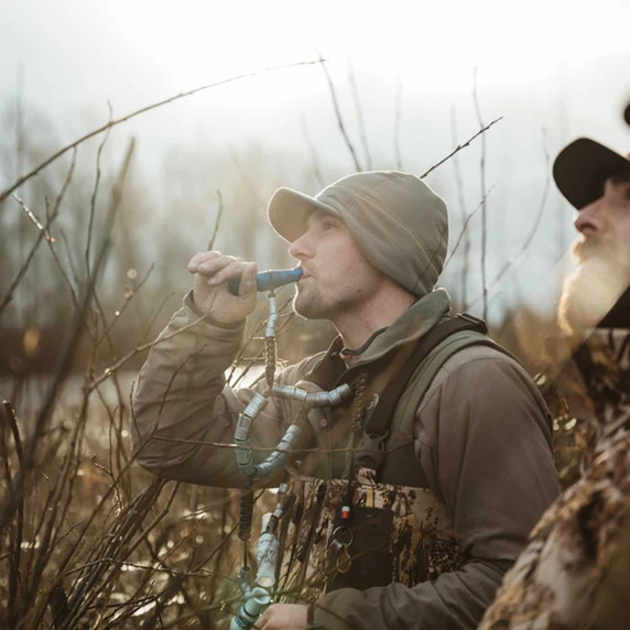 Lifestyle Image of the First Lite Rugged Wool Brimmed Beanie.