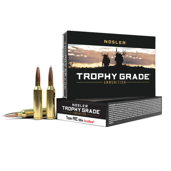 Nosler 7mm PRC 160 Grain Accubond Trophy Grade Rifle Ammunition