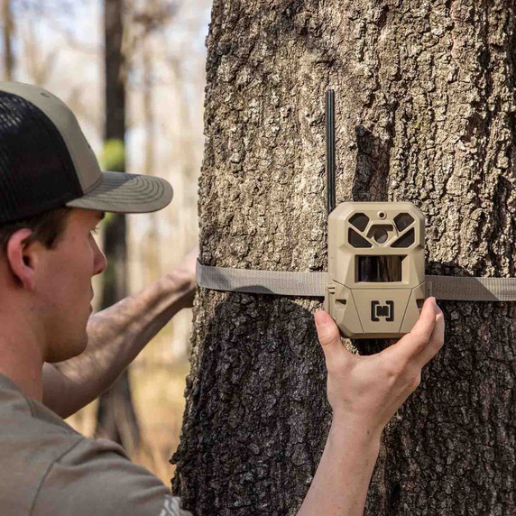 Moultrie Edge 3 Pro Cellular Trail Camera Mounted On Tree Image
