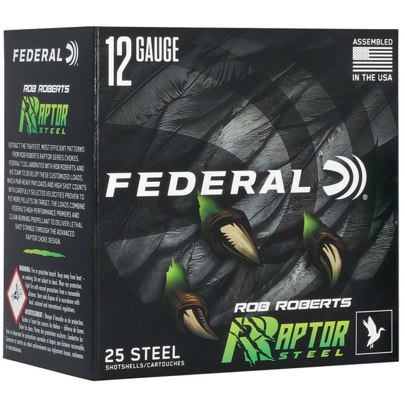 Federal 12 Gauge 3" 1 3/8oz 1400FPS Raptor Steel, Box of 25 image