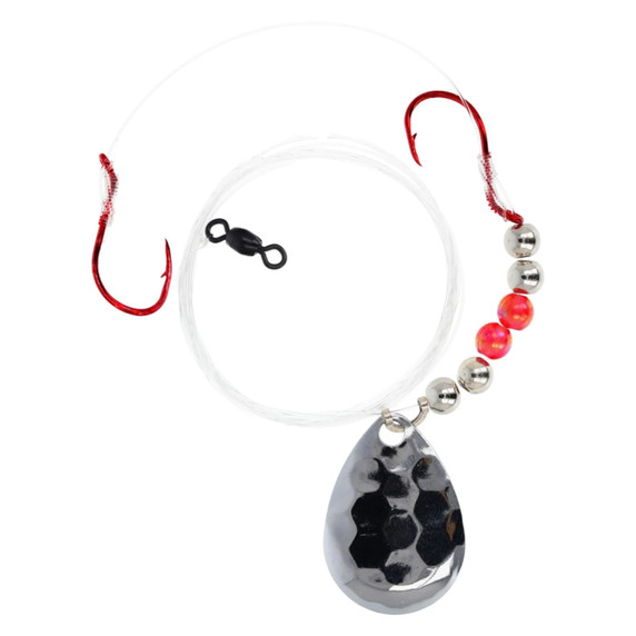 Image of Eagle Claw Crawler Harness Spinner Rig in Hammered Silver.