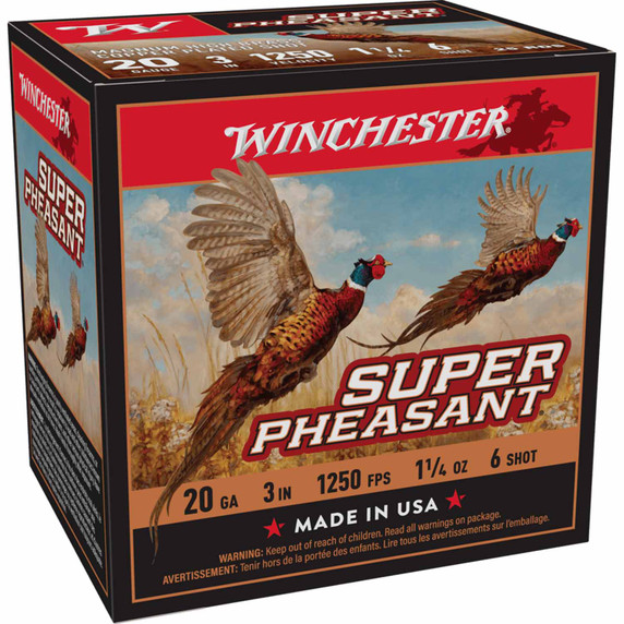 image of Winchester 20 Gauge 3" 1 1/4 oz 1250 FPS Super Pheasant Loads shot size 6.