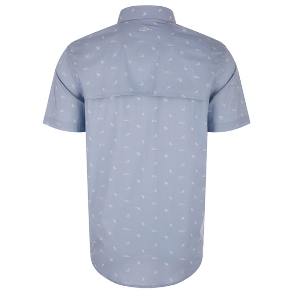 Back Image of the Drake Cotton DDD Print Button-Down Shirt