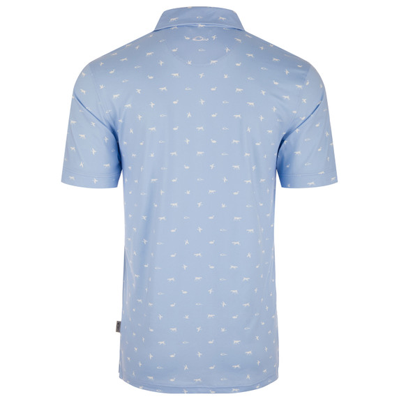 Back Image of the Drake Waterfowl Performance Printo Polo Shirt