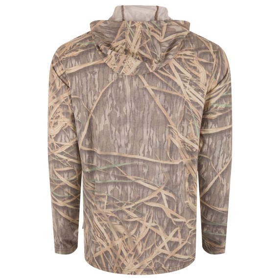 Back Image of the Drake Waterfowl Tri Blend Long-Sleeve Hoodie