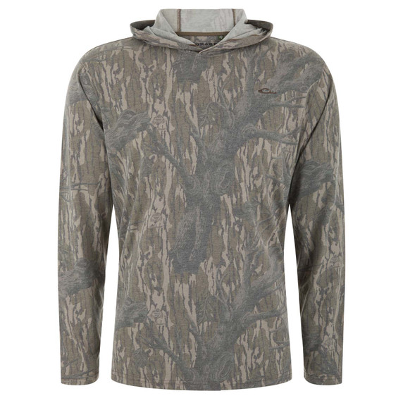 Image of the Drake Waterfowl Tri Blend Long-Sleeve Hoodie in Mossy Oak Original Treestand