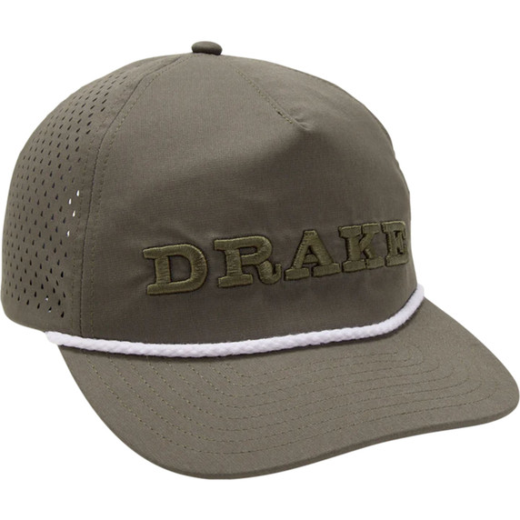 image of Drake Perforated Flatbill Roper Cap in Crocodile.